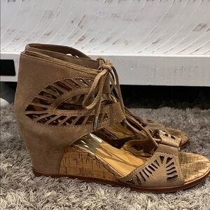 Dolce Vita Tan Cut-Out Wedge Sandals